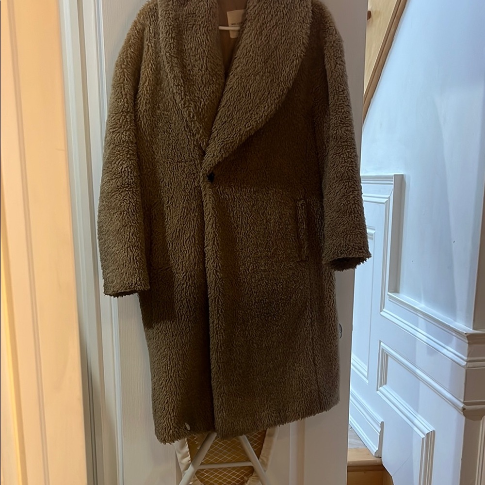 Women  Brown Teddy Coat - Avec le Fleurs Plush Faux Shearling Jacket